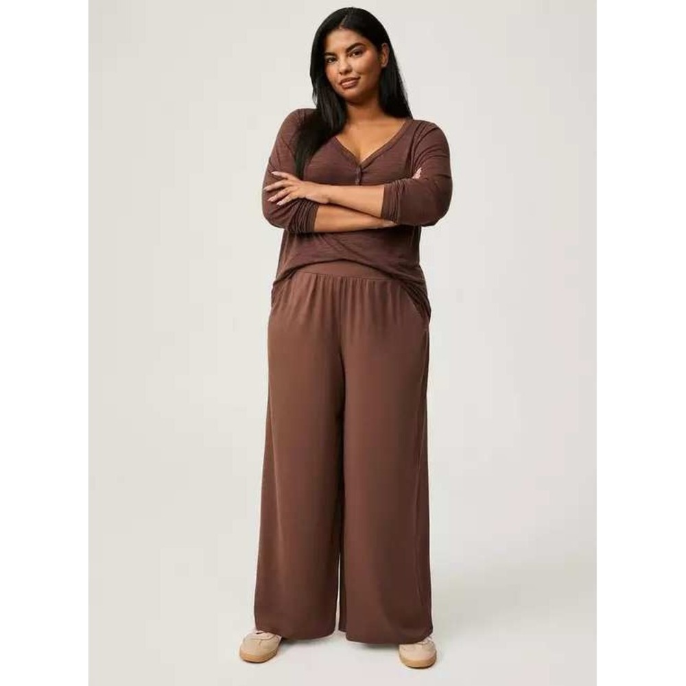 Torrid Activewear 3X Wide Leg Legging Women Brown Athleisure Soft Jersey